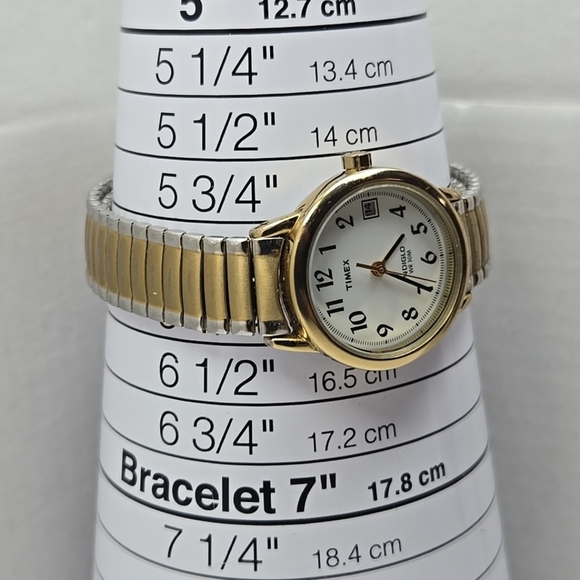 Womens Timex Y3 Date Two Tone Quartz Analog Watch New Battery - Picture 6 of 10